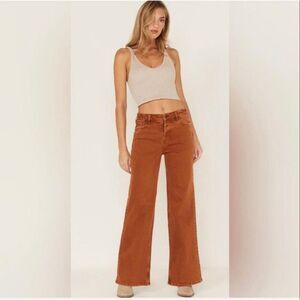 Cleo and Wolf Boot Barn Rust Color High Rise Loose Jeans Size 27